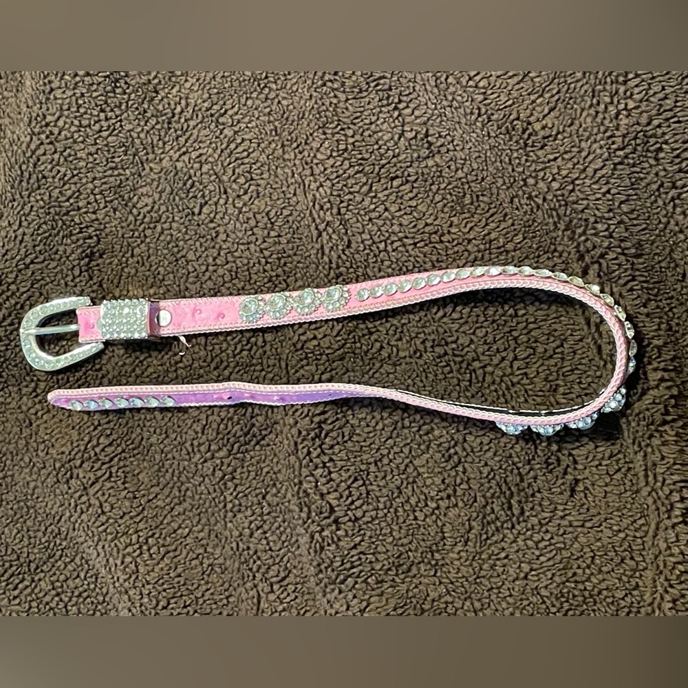 Pink Rhinestone Kids Belt - Picture 4 of 6